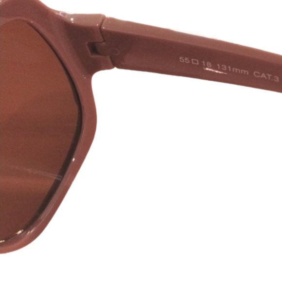 Sunglasses Dark Pinkish Brown Tan Oversized Round Square Full Rim - Picture 7 of 16